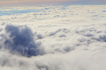 The mist at the mountain in raining morning