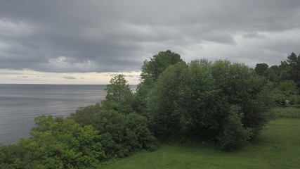 Obraz premium Roja Latvia Baltic Sea Seaside Aerial drone top view