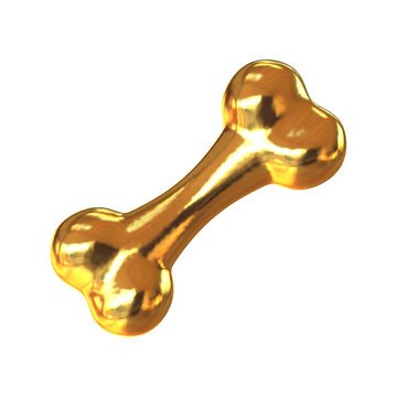 Golden Dog Bone, Best Pet Award 3d Rendering