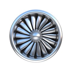 Jet engine front view 3d rendering © koya979