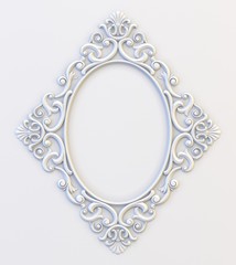 Ornamental vintage frames. Floral design template. Page decoration. Birthday card, wedding invitations. 3d rendering