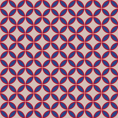 beautiful retro geometric pattern with usa color stylized flowers. vector illustration