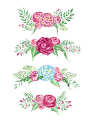 Watercolor roses clip art