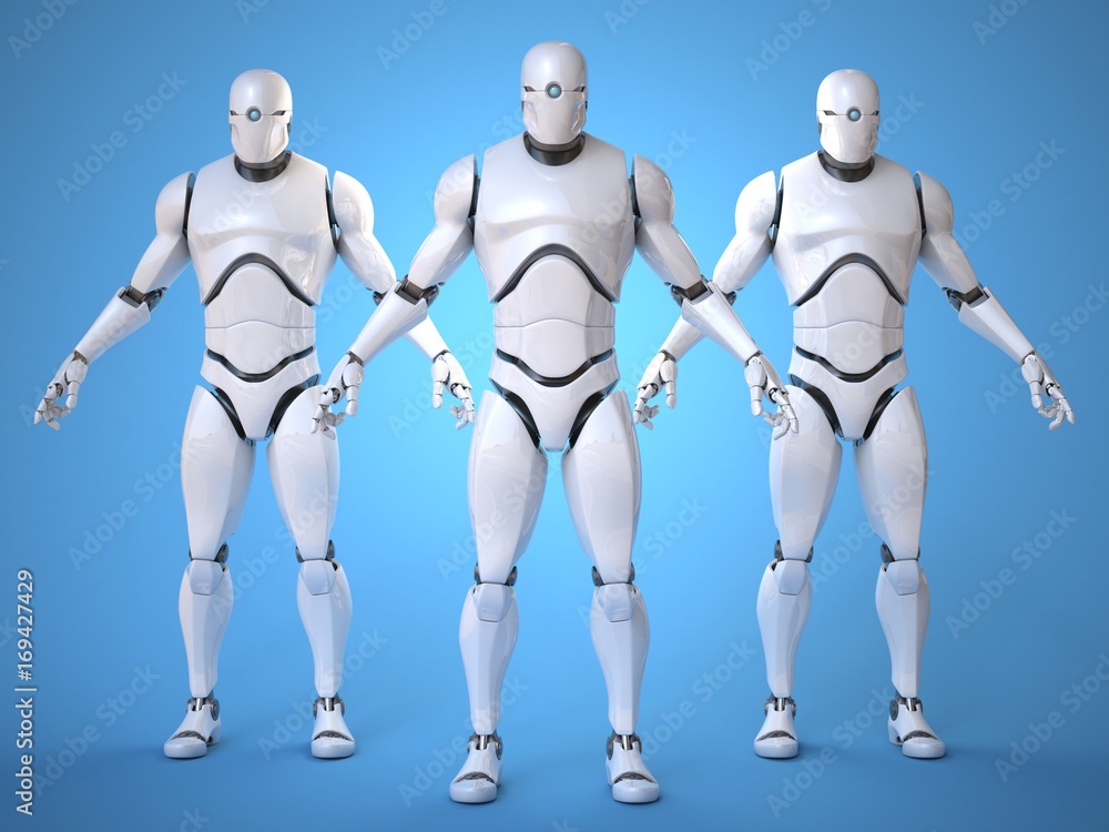 Aufkleber robots futuristic design concept 3d rendering