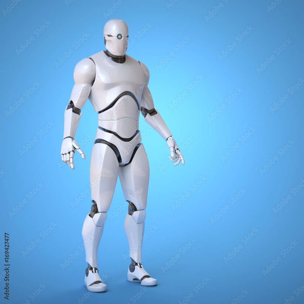 Aufkleber robot futuristic design concept 3d rendering