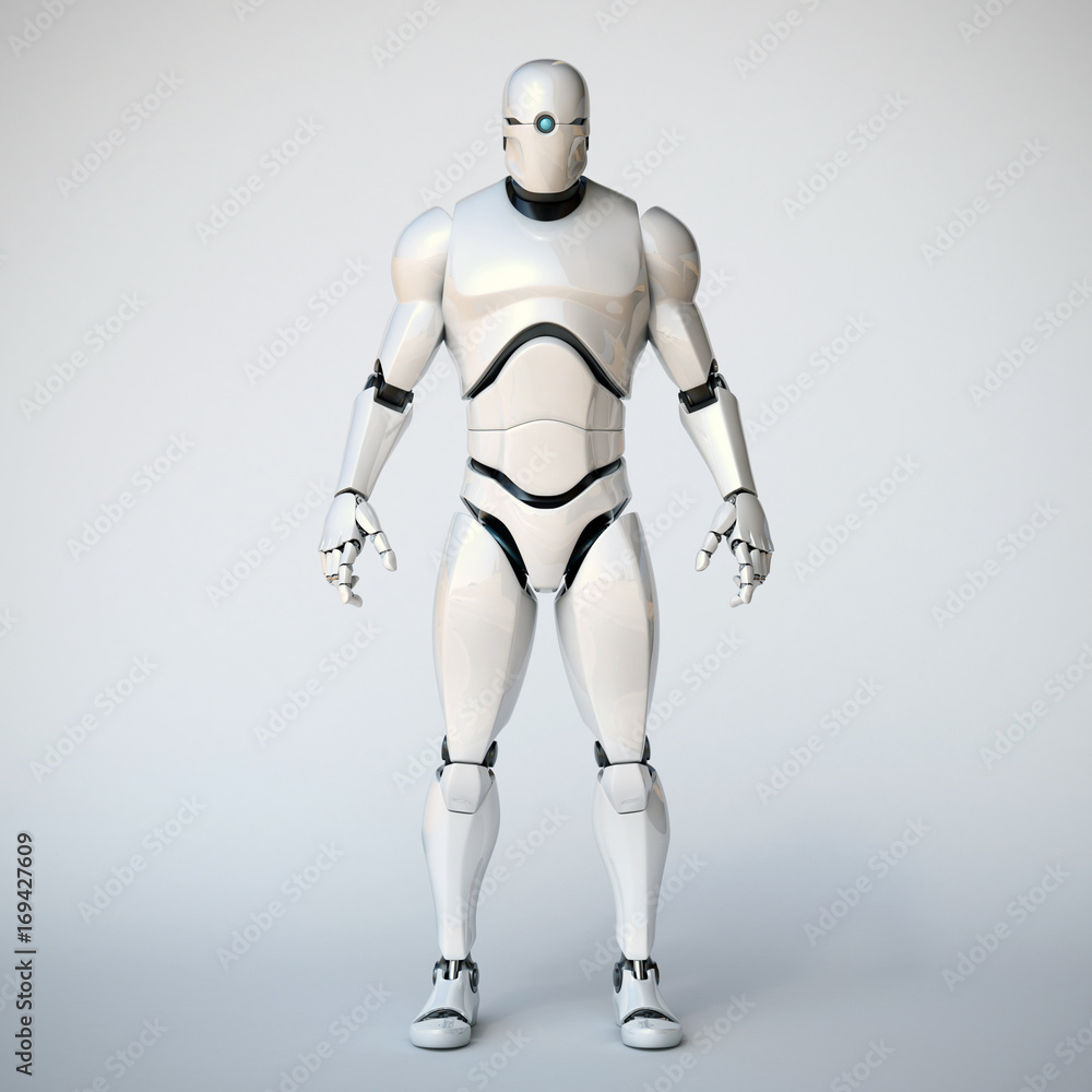 Aufkleber robot 3d rendering