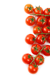 bunnch of cherry tomatoes isolated on a white background