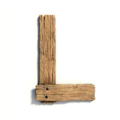 Wood font, plank font letter L