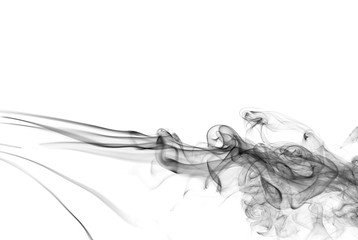 Abstract black smoke on white background, smoke background,black ink background ,black and white ,B&W