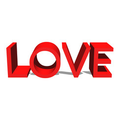 3D love text