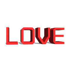 3D love text