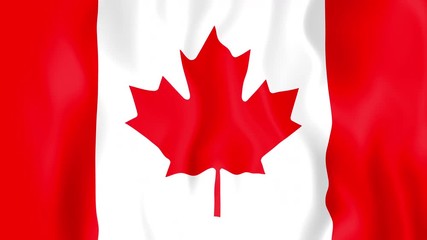 Animated flag of Canada in slow motion