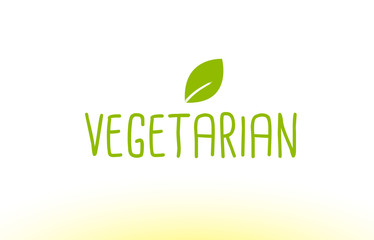 vegetarian green leaf text concept logo icon design