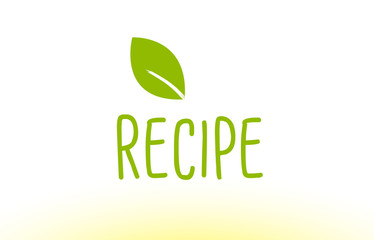 recipe green leaf text concept logo icon design