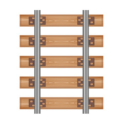 Railway track road wood detailed top view rails.