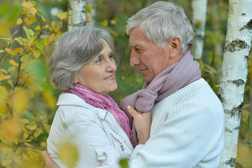 senior couple hugging