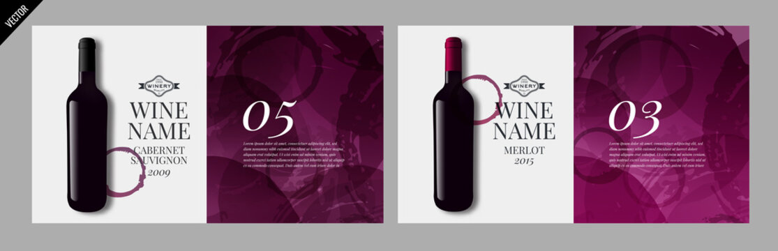 idea for catalog, web page or presentation of wine products