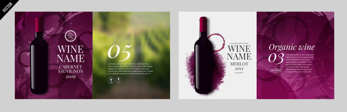 Idea design for catalog, magazine or presentation for wine bottles. 