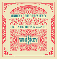 Vintage label for packing with design elements