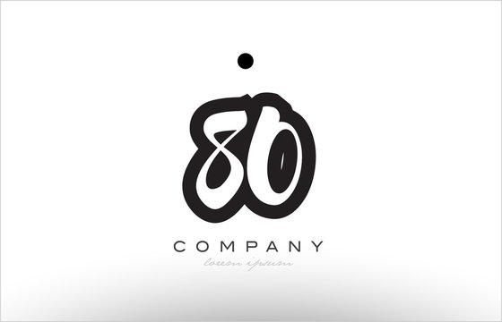 80 number logo icon template design