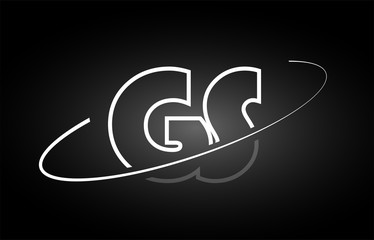 GS G S letter alphabet logo black white icon design