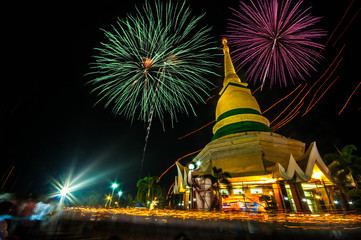  pagoda with with Fireworks celebration