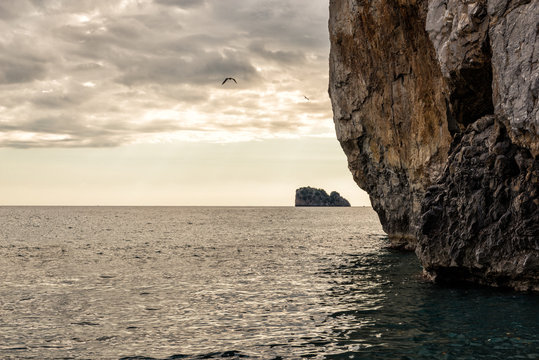 Italy, Campania, Cilento, cliff on sea