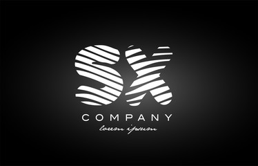 Obraz premium SX S X letter alphabet logo black white icon design