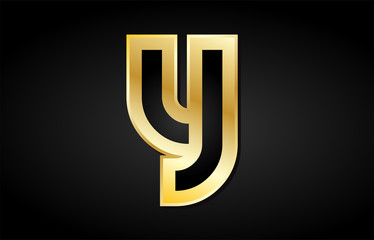 Y gold golden letter logo icon design