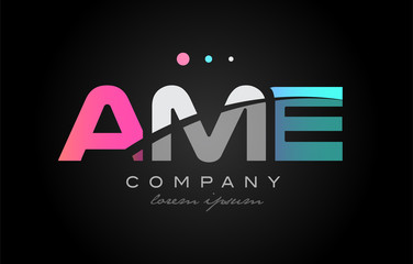 AME a m e three letter logo icon design
