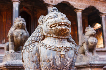 Statues and decorations in Patan Durbar Square, Nepal