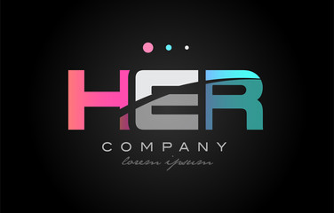 HER h e r three letter logo icon design