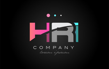 HRI h r i three letter logo icon design