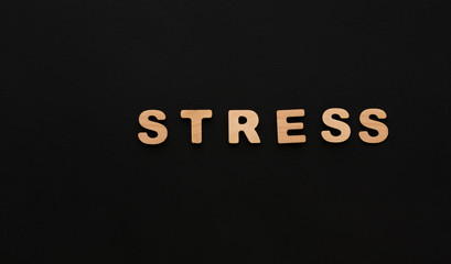 Word Stress on black background