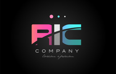 Fototapeta premium RIC r i c three letter logo icon design