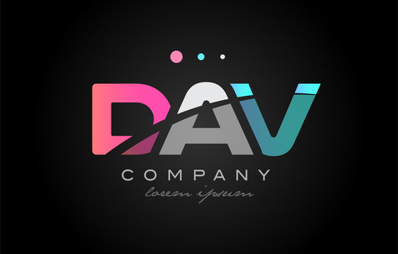 DAV d a v three letter logo icon design