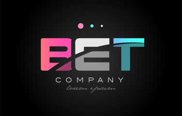 BET b e t three letter logo icon design