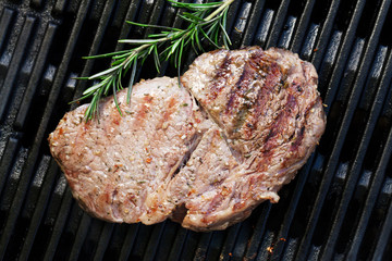 Grilled beef steak with rosemary