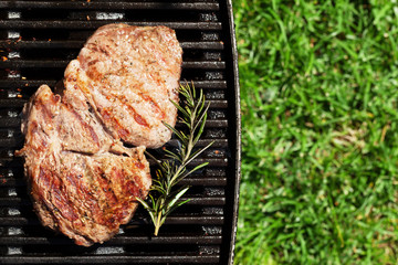 Grilled beef steak with rosemary