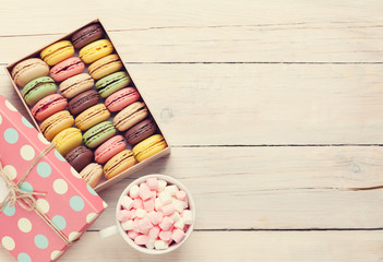 Colorful macaroons. Sweet macarons