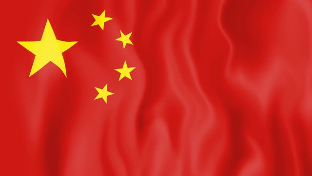 Animated flag of China in slow motion