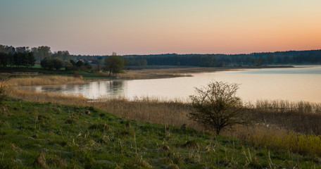 Lake Pozezdrze on Masuria, Poland