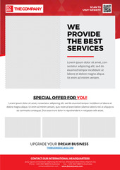 The Company A4 Flyer Template for professional agency in red - style 7