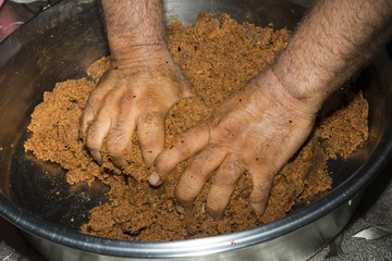 Traditional Turkish food (Cig Kofte)