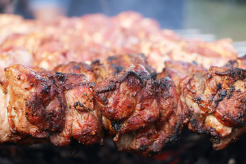 Cooked shish kebab barbecue