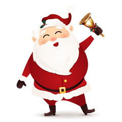 Santa Claus with jingle bell isolated.