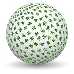 3d marijuana globe