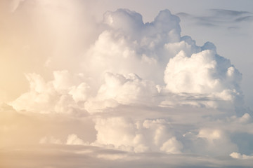 Big white clouds and sky before sunset.