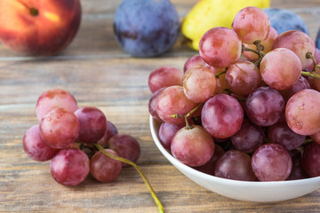 Fresh red grapes.