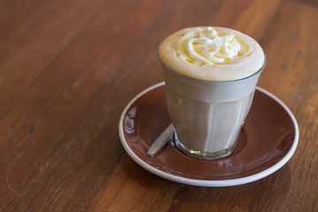 Affogato is a coffee with vanilla ice cream.